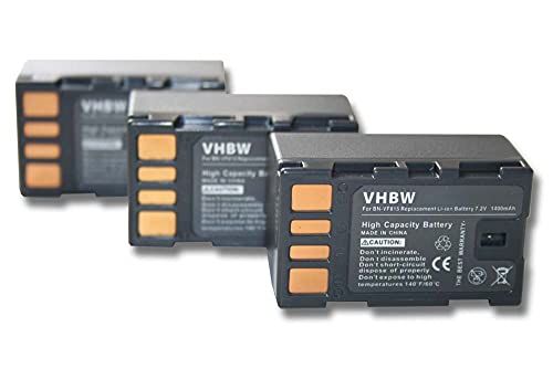 VHBW 3x accu compatibel met JVC GR-D-serie GR-D815, GR-D825, GR-D860 videocamera camcorder (1400mAh, 7,2V, Li-Ion)