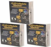 Merkloos / Sans marque Kerstverlichting - 3x - LED warm wit - op batterij - 6 meter - timer - draadverlichting - lichtsnoeren