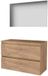 Basic-Line Basic 46 Badkamermeubelset - 100 x 46 cm - Greeploos - 2 Lades - Wastafelblad - Spiegel - Whisky Oak