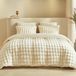 TRANKIELO® - Housse de couette peluche 240x220 cm - Literie d'hiver chaude, 2 taies d'oreiller 65x65 cm, beige
