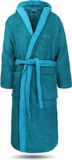 NORMANI Unisex katoenen badjas met capuchon "Izmit" Marine/Grau
