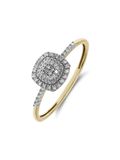 Lucardi Dames 14 Karaat gouden ring diamant 0,10ct - Ring - 14 Karaat Goud - Goud - 19 / 60 mm