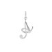 Lucardi Dames Stainless steel bedel letter - Hanger - Staal - Zilverkleurig