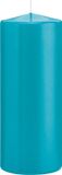 Trend Candles Cilinderkaars/stompkaars - turquoise - 8 x 20 cm - 119 branduren