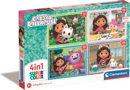 Clementoni Gabby's Dollhouse Legpuzzel - 4 Puzzels (12-24 Stukjes) - 3-6 jaar
