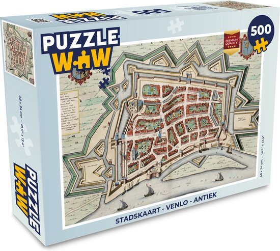 MuchoWow Puzzel Stadskaart - Venlo - Antiek - Legpuzzel - Puzzel 500 stukjes - Plattegrond