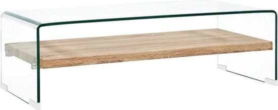 vidaXL Salontafel 98x45x31 cm gehard glas transparant