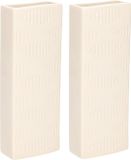 Gerimport Waterverdamper - 4x - creme wit - keramiek - 400 ml - radiatorbak luchtbevochtiger - 7 x 18,5 cm