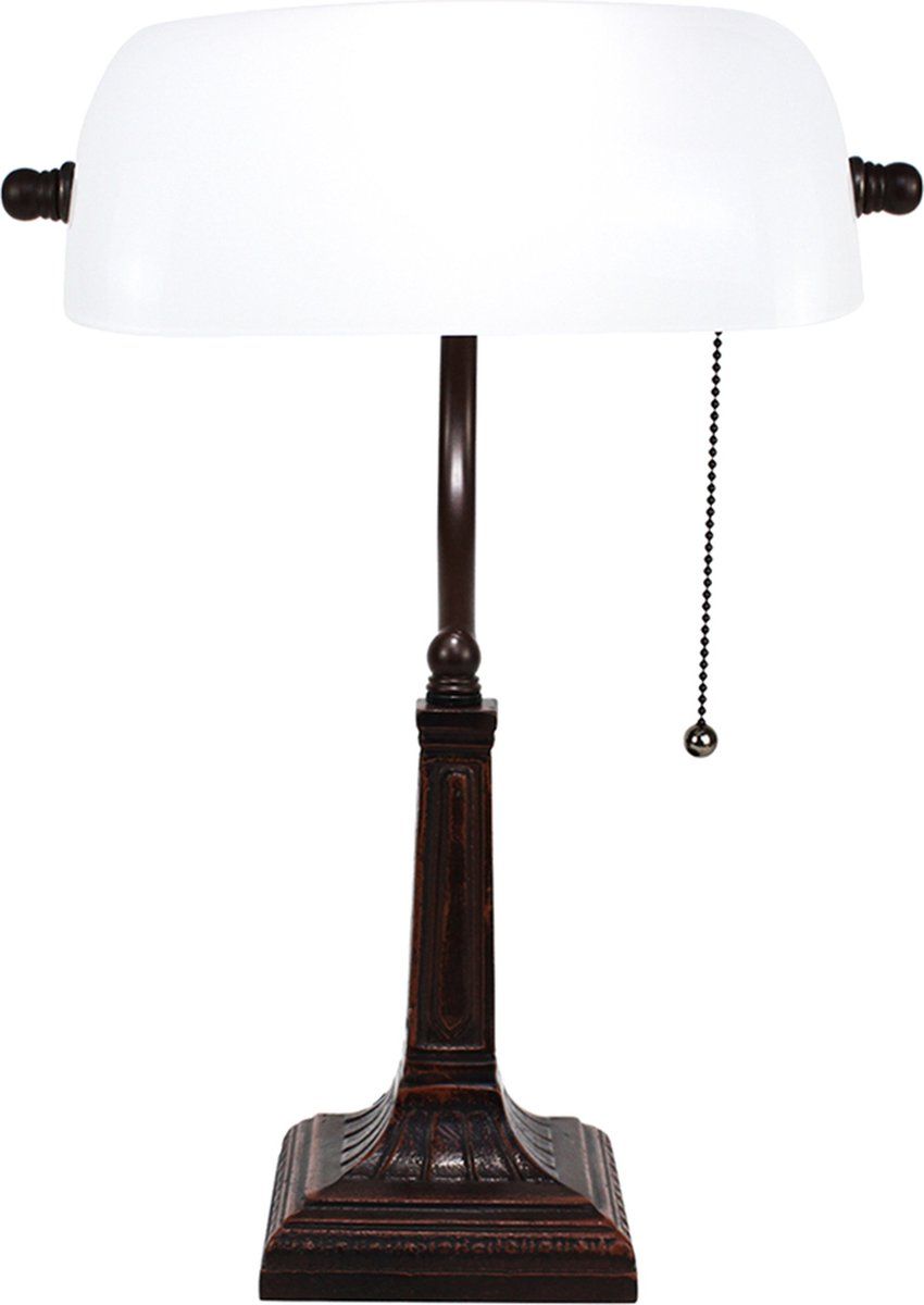 Lumilamp Tafellamp - Wit Metaal Glas - Bureaulamp / Nachtlampje