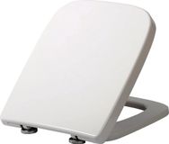 Unyqoos® Rectangulaire siège de toilette, blanc, en Duroplast – Softclose, Quick-Release, fixation rapide, revêtement antibactérien, charnières en acier inoxydable