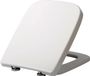 Unyqoos® Rectangulaire siège de toilette, blanc, en Duroplast – Softclose, Quick-Release, fixation rapide, revêtement antibactérien, charnières en acier inoxydable
