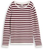 Tom Tailor Gebreide trui van katoen - Maat XS - preppy plum stripe