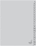 Kangaro tabbladen - A4 - PP 120 micron - grijs - 4-gaats - 20-delig letters A-Z - extra breed