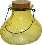 Decoris Wespenvanger/Wespenval met hengsel - Glas - Saffraangeel - D14 x H13 cm