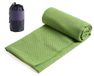 Serviette de yoga en microfibre, couleur verte, avec fonction antidérapante