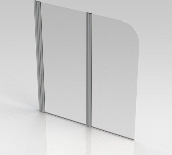 Nemo Start Pannello badwand 2delig 120x140cm helder veiligheidsglas 5 mm profielen aluminium gepolijst omkeerbaar MW2DB