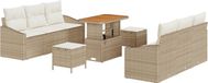 vidaXL Tuinset, 9-delig, 8 zitplaatsen, beige