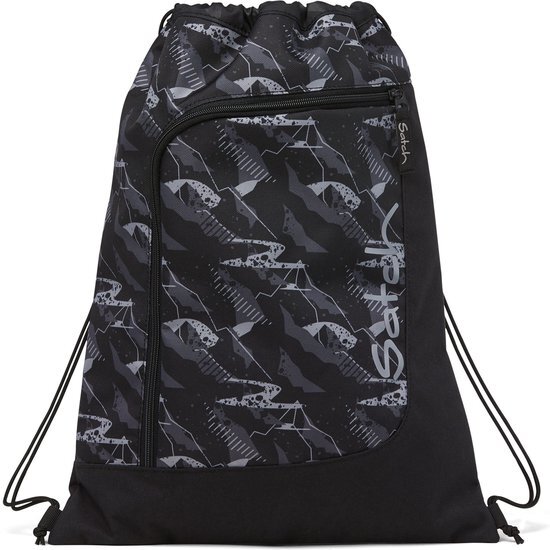 Satch Gym Bag Mountain Grid Sporttas, Jeugd, Unisex, Grijs, Zwart (meerkleurig), Eén maat