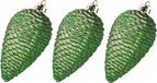 Decoris Kaemingk B.V. 6x stuks kunststof dennenappels kerstballen 8 cm donkergroen glitter
