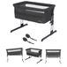 Bebeconfort Calidoo, 2-in-1 Baby Co-sleeper & Aanschuifbedje, 0-6 Maanden (0-9 kg), Verstelbaar, 5 Hoogtestanden, Groot Gewatterd Matras, Meshstof Zijkanten, Inklapbare Zijkant, Tinted Graphite