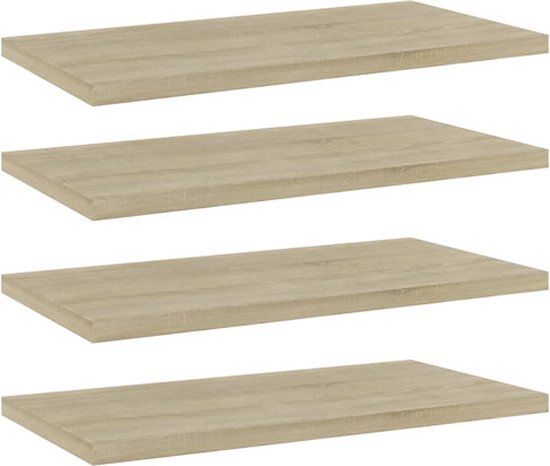 vidaXL Wandschappen 4 stuks 40x20x1,5 cm bewerkt hout sonoma eikenkleurig