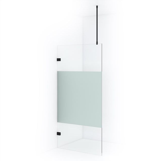 Maxaro Inloopdouche Diamond 100cm 8mm Helder Veiligheidsglas Mat Zwart