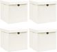 vidaXL Opbergboxen met deksel 4 st 32x32x32 cm stof wit
