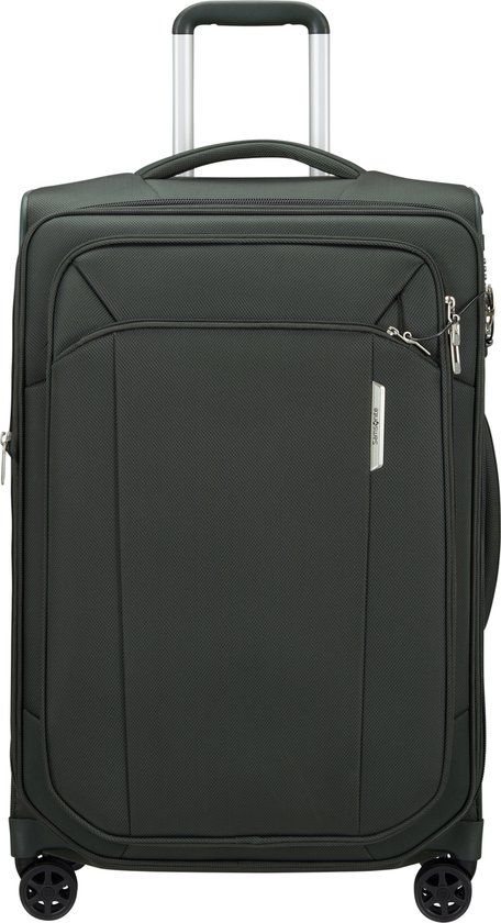 Samsonite Respark Spinner 67cm - Forest Green - Softcase - 4 Wiel - TSA Cijferslot