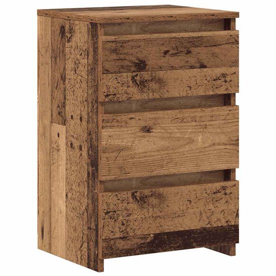 vidaXL Nachtkastjes - Set van 2 - Bewerkt Hout - Oud Houtkleurig