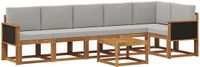 vidaXL - Hoek loungeset - 6 zitplekken - Polyester - Naturel en lichtgrijs