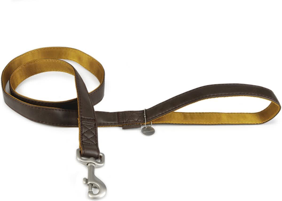 Beeztees Looplijn Mac Leather Soft Touch Bruin 120 x 25 cm