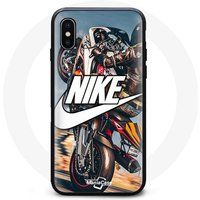 Nike Etui voor iPhone XS Max Logo Wit Motorwiel Maniacase