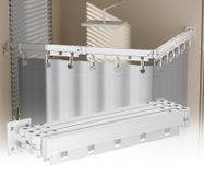 Rideau de douche pliable avec barre de douche - Blanc, imperméable