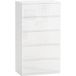 Mobliva Commode Moderne En Bois À 5 Tiroirs, Anti-basculement, 55 X 33 X 100 Cm, Blanc Brillant