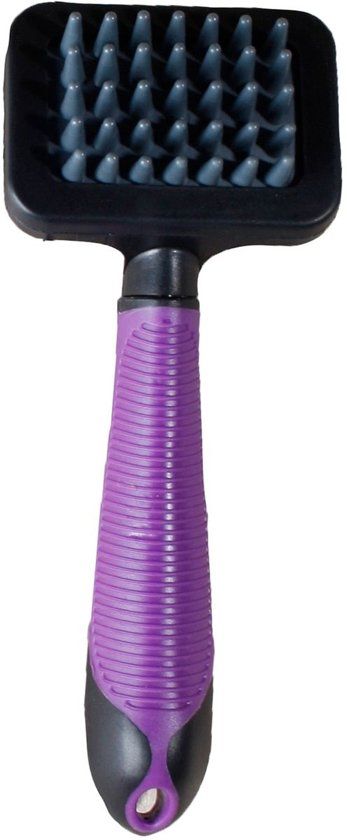 FLAMINGO Kattenverzorging massageborstel - Paars - S