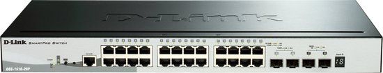 D-Link DGS-1510-28P/E - Switch - 28 poorten - Smart Managed - Gigabit Ethernet - Zwart