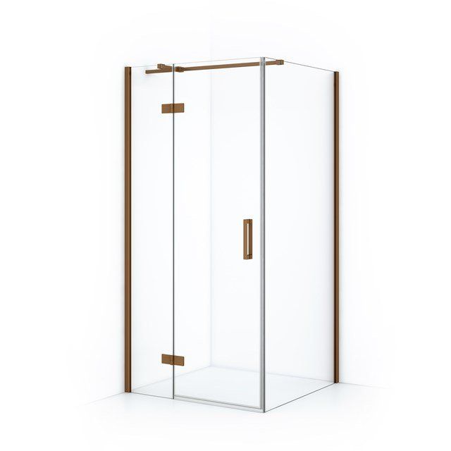 Maxaro Douchecabine Diamond 90x80cm 8mm Helder Veiligheidsglas Koper met Draaideur
