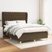 Maison Exclusive - Boxspringbed met matras, donkerbruin, 140x200 cm, gestoffeerd