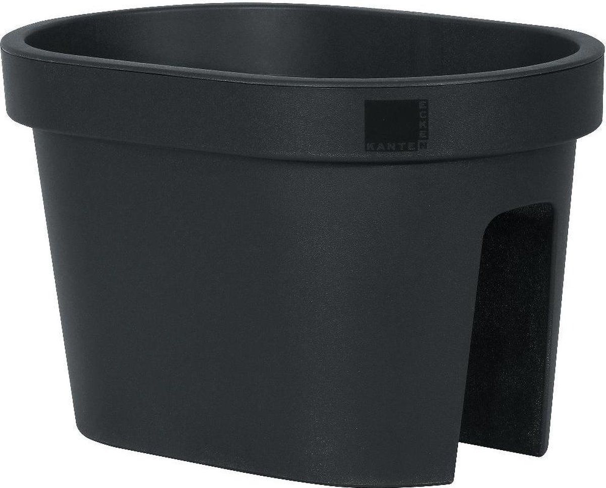 Geli balkonbak ovaal set 40 cm e&k - antraciet