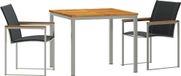 Acaciahout et acier inoxydable Ensemble de table de jardin 3 pièces