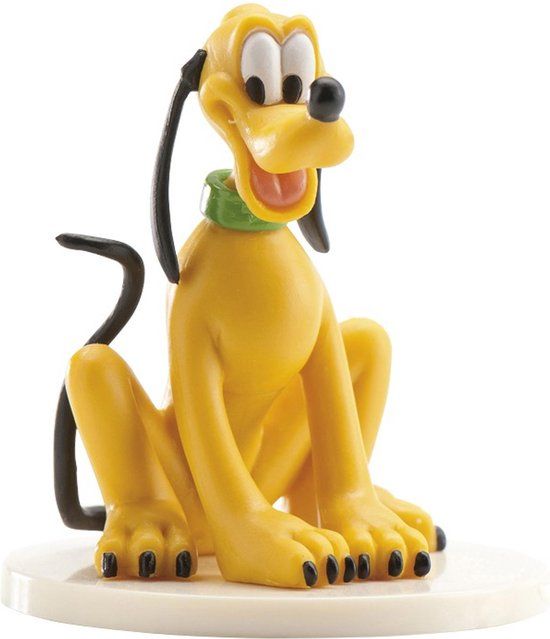 DEKORA - Pluto Taart Figuurtje - 7,5 cm - Geel - Plastic - Verjaardag