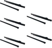 Emuca Lot van 5 sets T30 Ladegeleiders, valbeveiliging, lengte 350mm, uitschuifbaar, Staal, Zwart