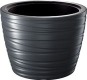 Prosperplast Plantenpot/bloempot Amazing - buiten/binnen - kunststof - antraciet - D37 x H28 cm