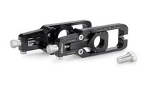 Puig 22204N kettingspanner; nauwkeurig en sportief design; van geanodiseerd bewerkt aluminium; eenvoudige instelling met zichtbare markeringen; perfecte esthetische integratie in de swingarm, zwart