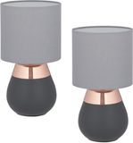 Merkloos Relaxdays Set van 2 Tafellampen - Ø18 cm - Koper