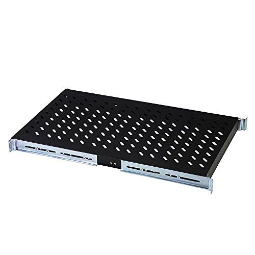 DIGITUS Legbord - Variabele diepte - Voor vaste installatie - 19-inch - 1U - Draagvermogen 100 kg - Voor netwerk- en serverbehuizingen - Vanaf 1000 mm behuizingsdiepte - Zwart