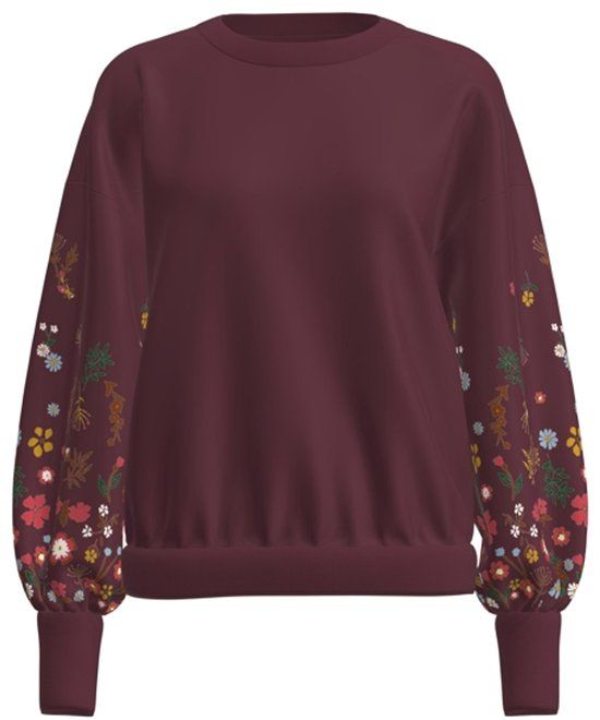 ONLY ONLBROOKE L/S O-NECK FLOWER SWT NOOS - Women - Sweaters - Windsor Wine - XS