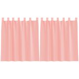VidaXL Gordijnen voile met lussen 2 st 140x140 cm roze