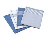Gözze - Set van 4 theedoeken, 100% jacquard katoen, hoogwaardig materiaal (200 g/m²), 50 x 70 cm - Blauw
