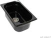 Évier en inox pour camping, lavabo + drain, 265 x 160 x 100 mm, noir